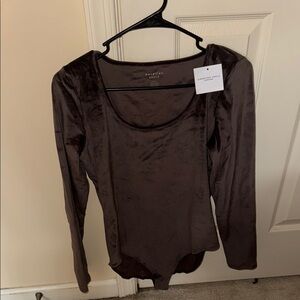 American Eagle Outfitters Brown suede material bodysuit new with tags